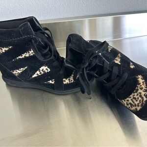 Black and tiger ankle boots, came from Kohl’s